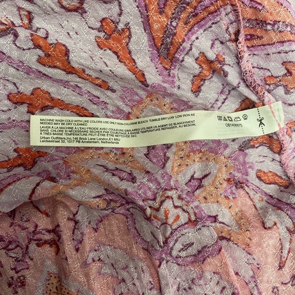 Free People Intimately FP Bali Mariposa Mini Slip Dress Tunic Boho Pink/Orange S - Picture 8 of 9